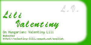 lili valentiny business card